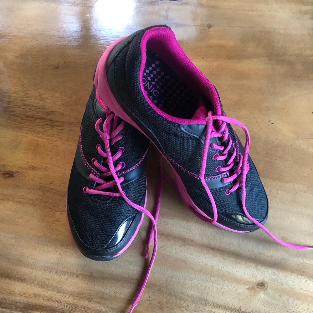 Vionic Women’s Kona Fitness Shoes Sneakers Walking Shoes Black Dark Pink Size 9